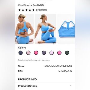 Athleta Vital Sports Bra-Cornflower Color